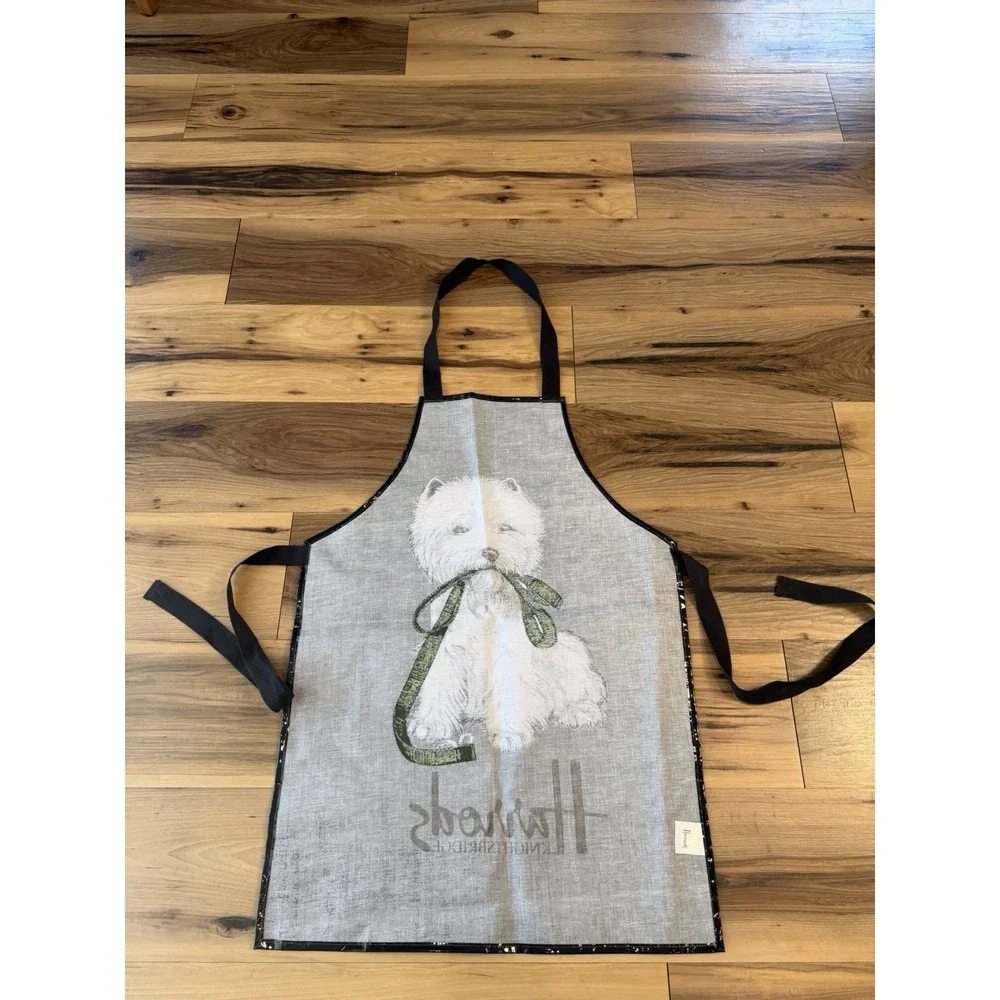 Harrods Knightsbridge Black PVC Apron w/ White West Highland Terrier Westie Dog